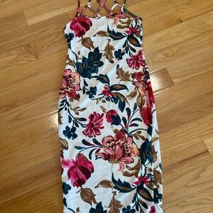 SHEIN  Floral Dress - White, Pink, Brown